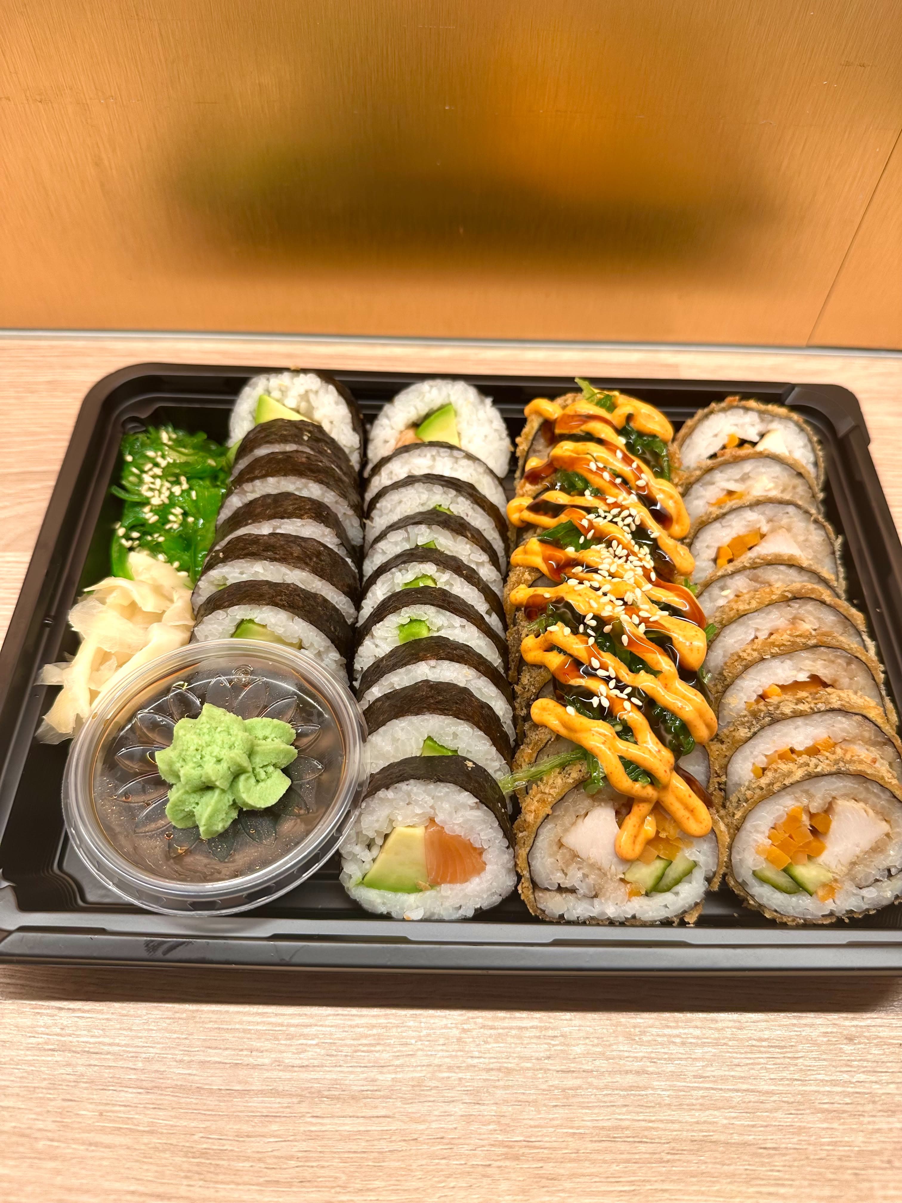 Maki kylling fritert, Maki laks & avokado